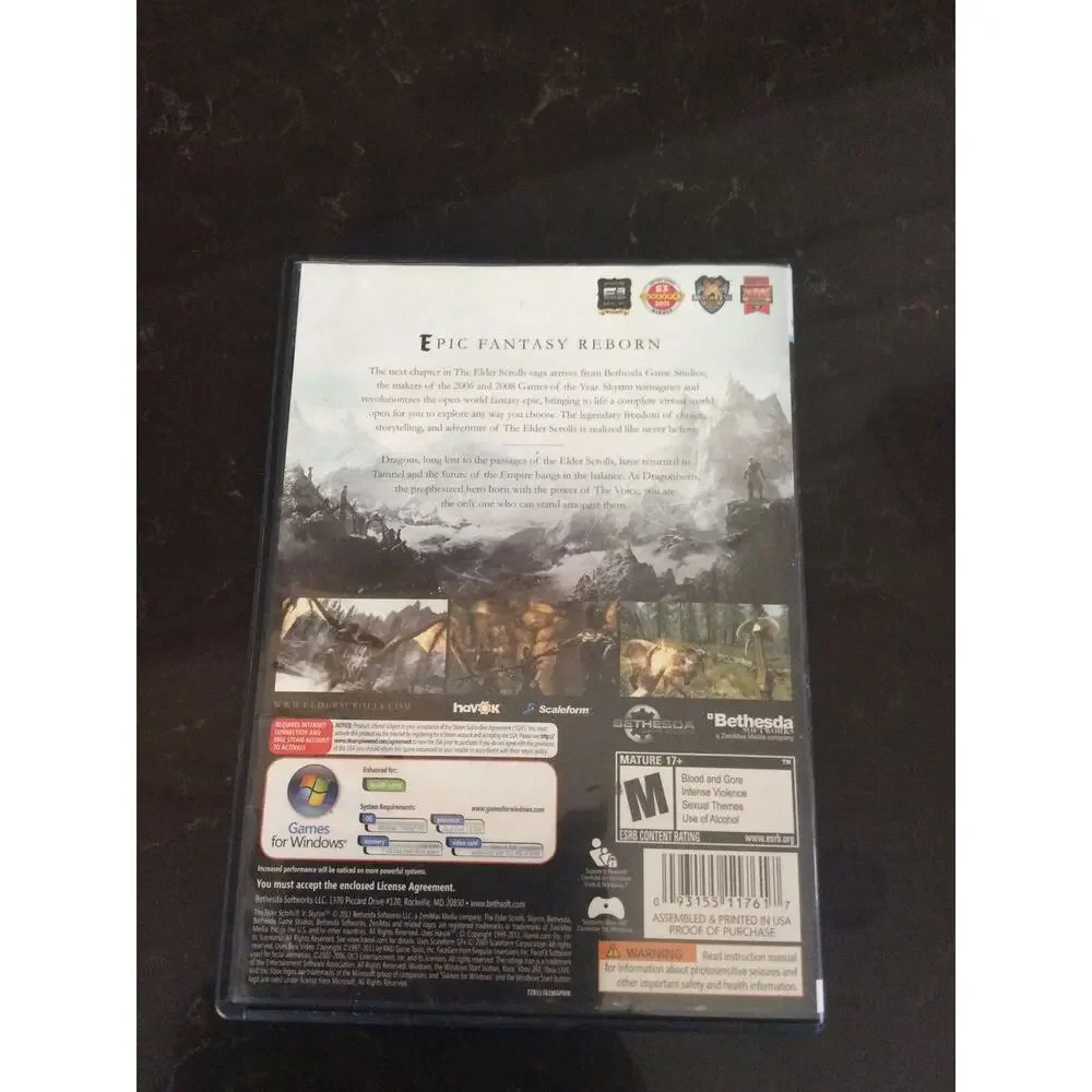 The Elder‎ Scrolls V: Skyrim (PC DVD, Windows) Complete CIB W/ Map